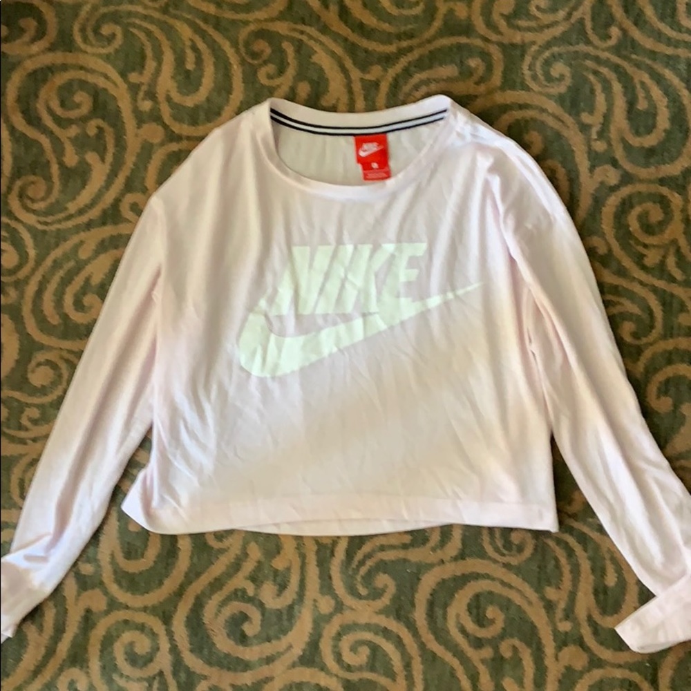 Nike Pink Cropped Long Sleeve Shirt